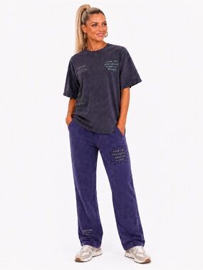 NWT Gunzinii Purple Blue Acid Wash Tee & Jogger Set XS Trendy Loungewear 💙💜